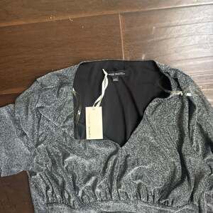 CAPSULE Silver Metallic Lurex Long Sleeve V-Neck Maxi Dress